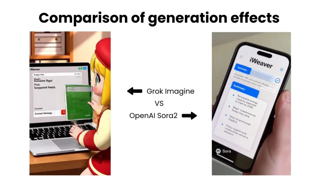Comparación de los efectos de generación de Grok Imagine y OpenAI Sora2