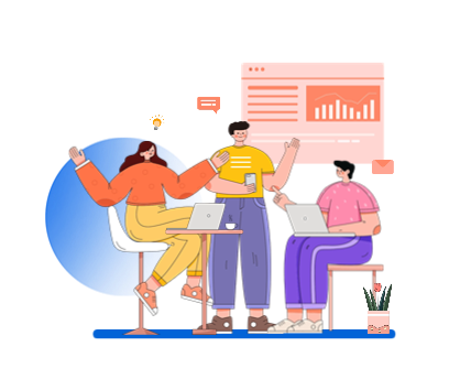 Equipo de marketing corporativo que utiliza IA para el SEO de podcasts