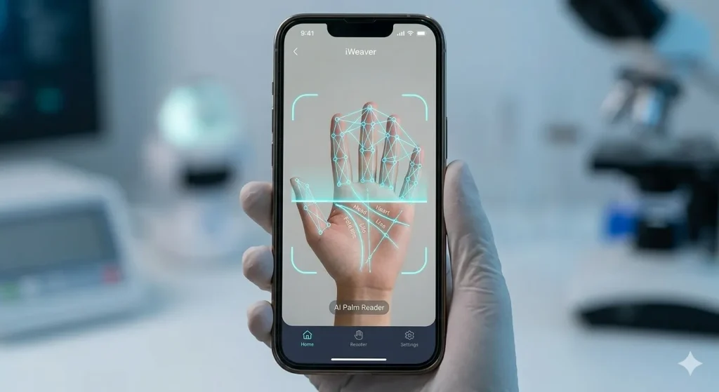 Lector de palma móvil con inteligencia artificial para viajes al aeropuerto